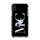 Simple Personalised Astronaut with Initials Apple iPhone Xs Max Impact Case Black Edge on Gold Phone