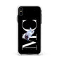 Simple Personalised Astronaut with Initials Apple iPhone Xs Max Impact Case White Edge on Black Phone