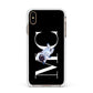 Simple Personalised Astronaut with Initials Apple iPhone Xs Max Impact Case White Edge on Gold Phone