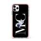Simple Personalised Astronaut with Initials iPhone 11 Pro Max Impact Pink Edge Case