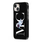 Simple Personalised Astronaut with Initials iPhone 13 Black Impact Case Side Angle on Silver phone