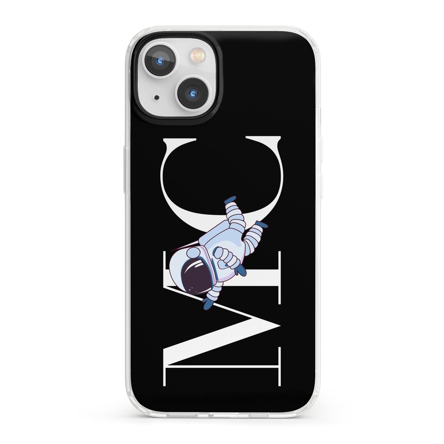 Simple Personalised Astronaut with Initials iPhone 13 Clear Bumper Case
