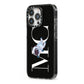 Simple Personalised Astronaut with Initials iPhone 13 Pro Black Impact Case Side Angle on Silver phone