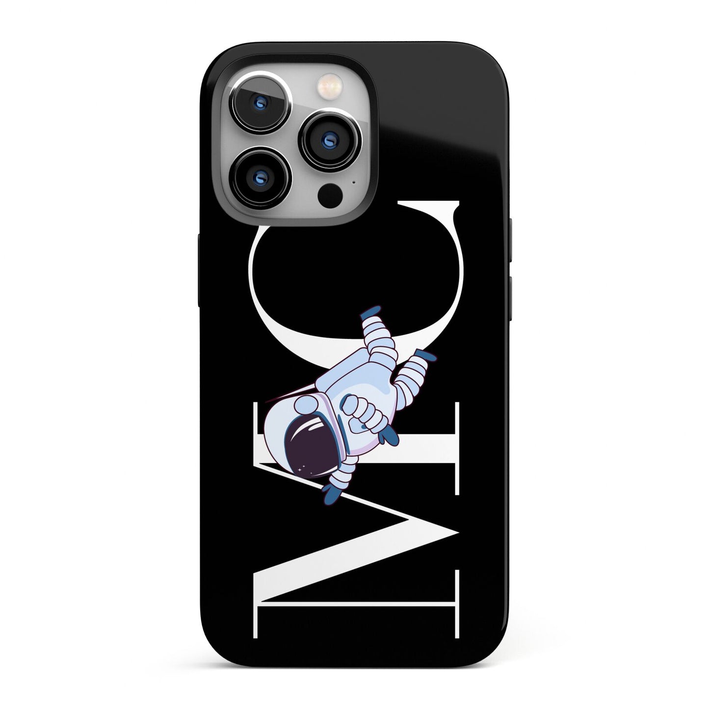 Simple Personalised Astronaut with Initials iPhone 13 Pro Full Wrap 3D Tough Case