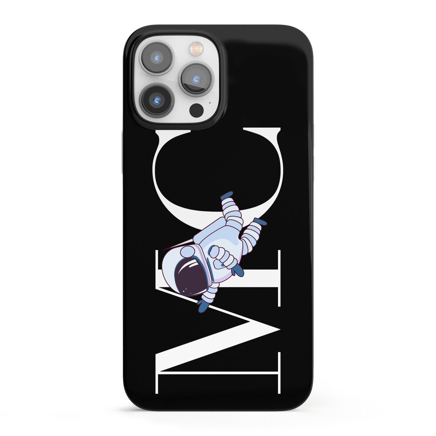 Simple Personalised Astronaut with Initials iPhone 13 Pro Max Full Wrap 3D Snap Case