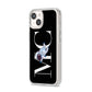 Simple Personalised Astronaut with Initials iPhone 14 Clear Tough Case Starlight Angled Image
