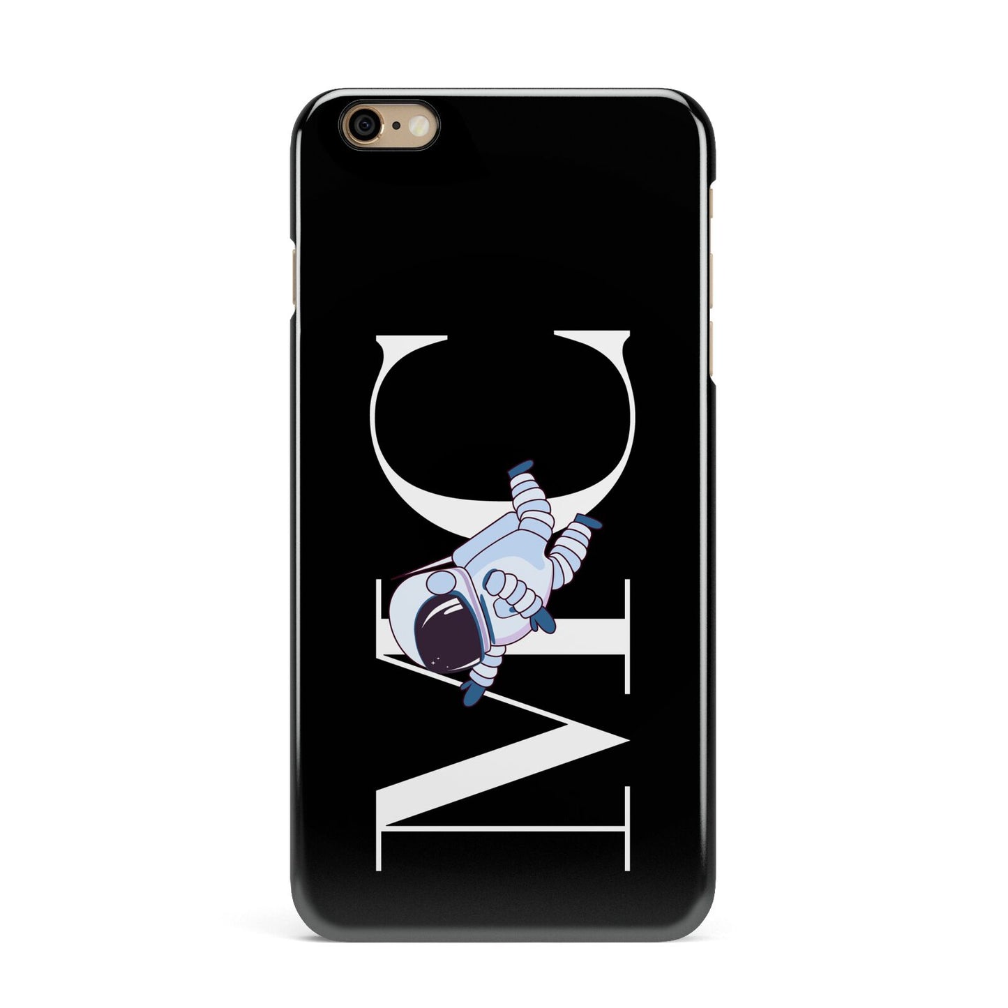Simple Personalised Astronaut with Initials iPhone 6 Plus 3D Snap Case on Gold Phone