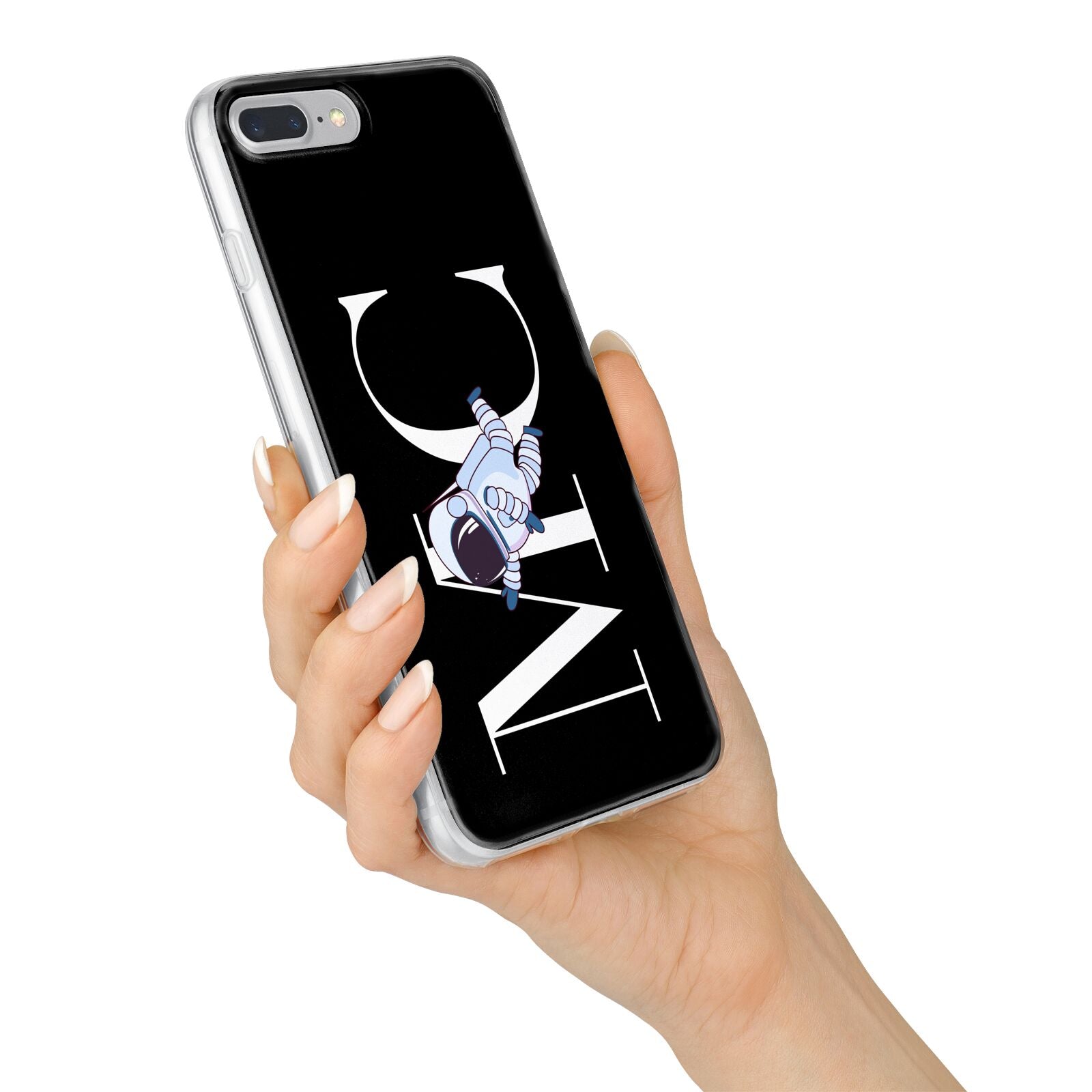 Simple Personalised Astronaut with Initials iPhone 7 Plus Bumper Case on Silver iPhone Alternative Image