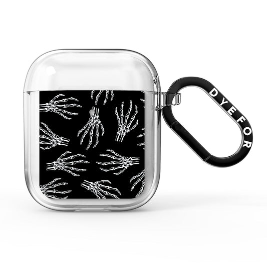 Skeleton Hands AirPods Clear Case