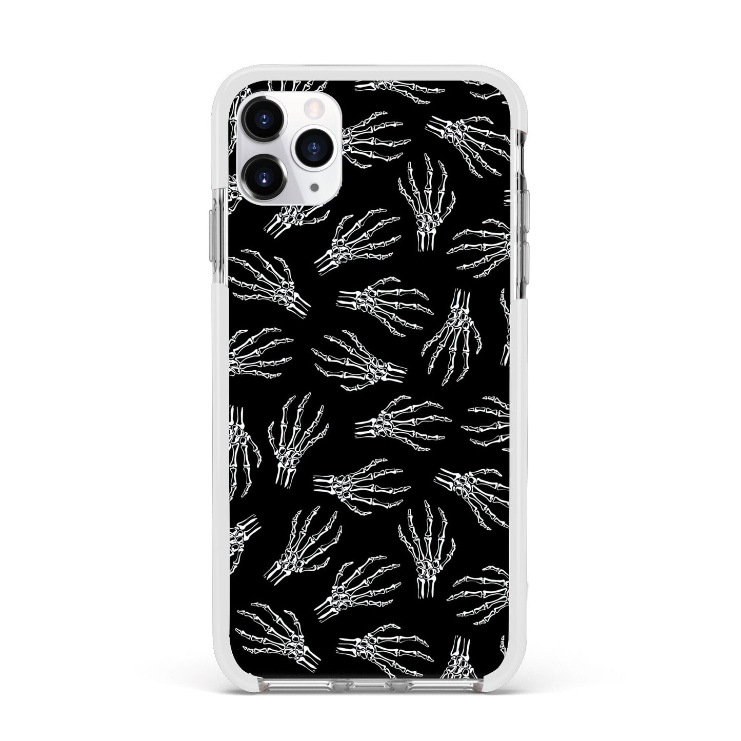 Skeleton Hands Apple iPhone 11 Pro Max in Silver with White Impact Case