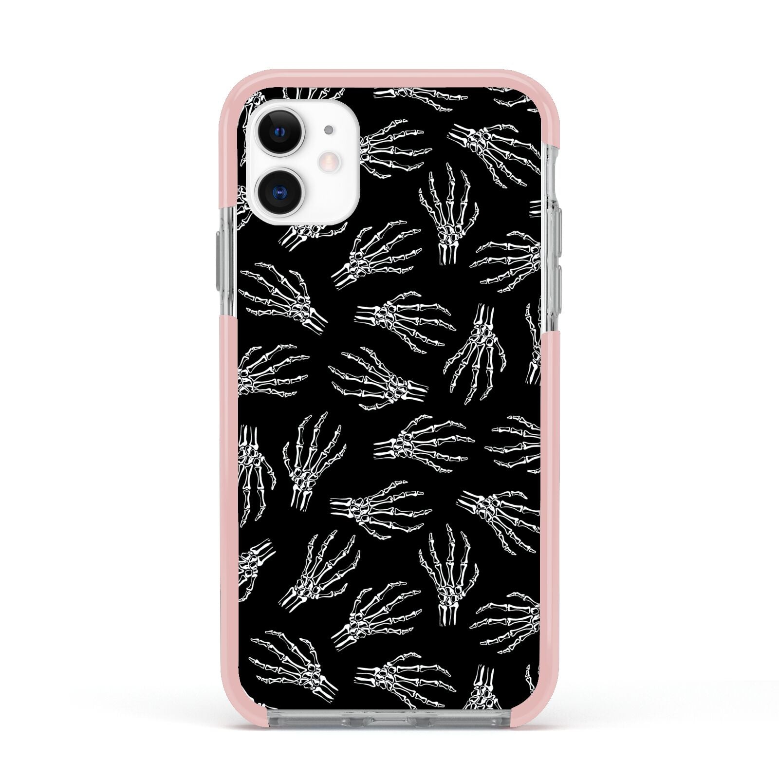 Skeleton Hands Apple iPhone 11 in White with Pink Impact Case