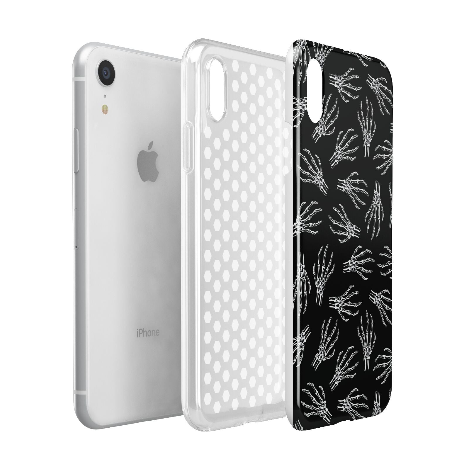 Skeleton Hands Apple iPhone XR White 3D Tough Case Expanded view