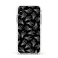 Skeleton Hands Apple iPhone Xs Impact Case White Edge on Silver Phone