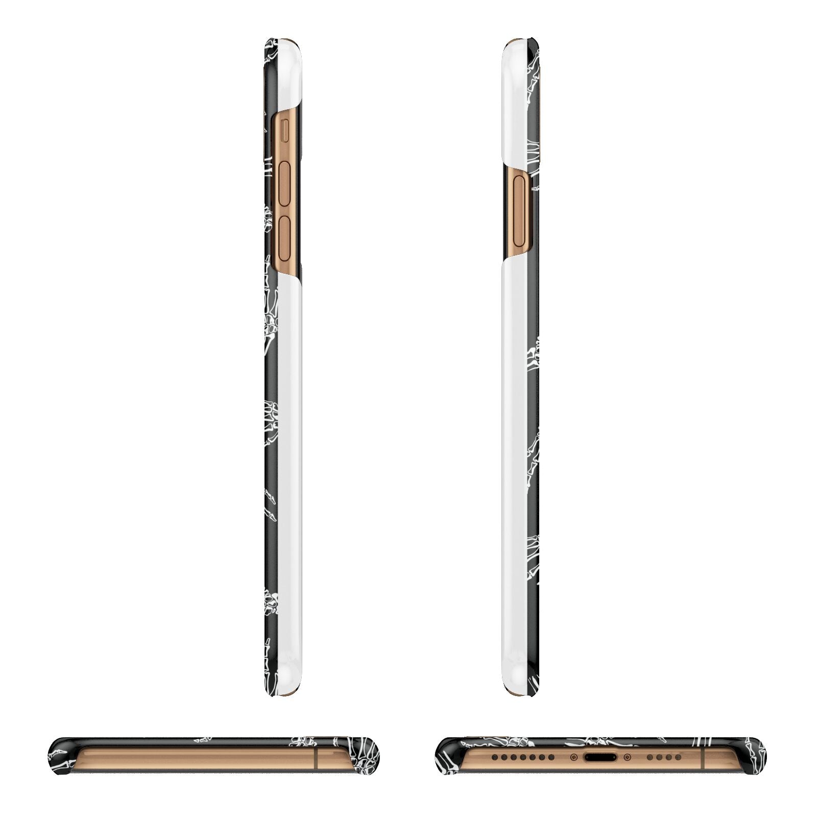 Skeleton Hands Apple iPhone Xs Max 3D Wrap Snap Case Angled Images