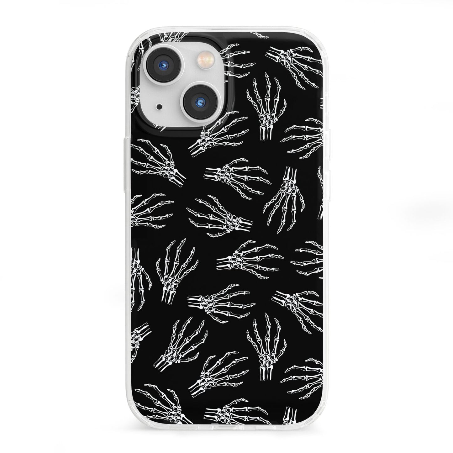 Skeleton Hands iPhone 13 Mini Clear Bumper Case