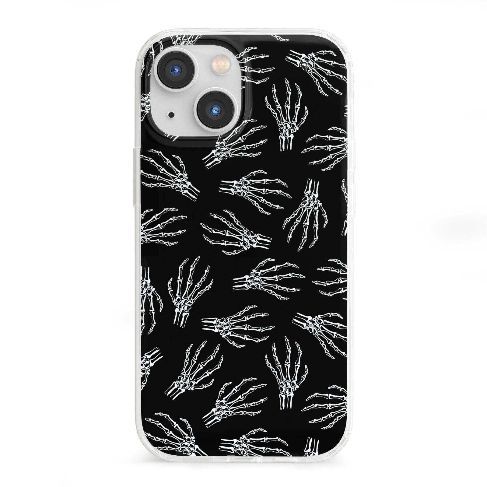 Skeleton Hands iPhone 13 Mini Clear Bumper Case