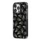 Skeleton Hands iPhone 13 Pro Black Impact Case Side Angle on Silver phone