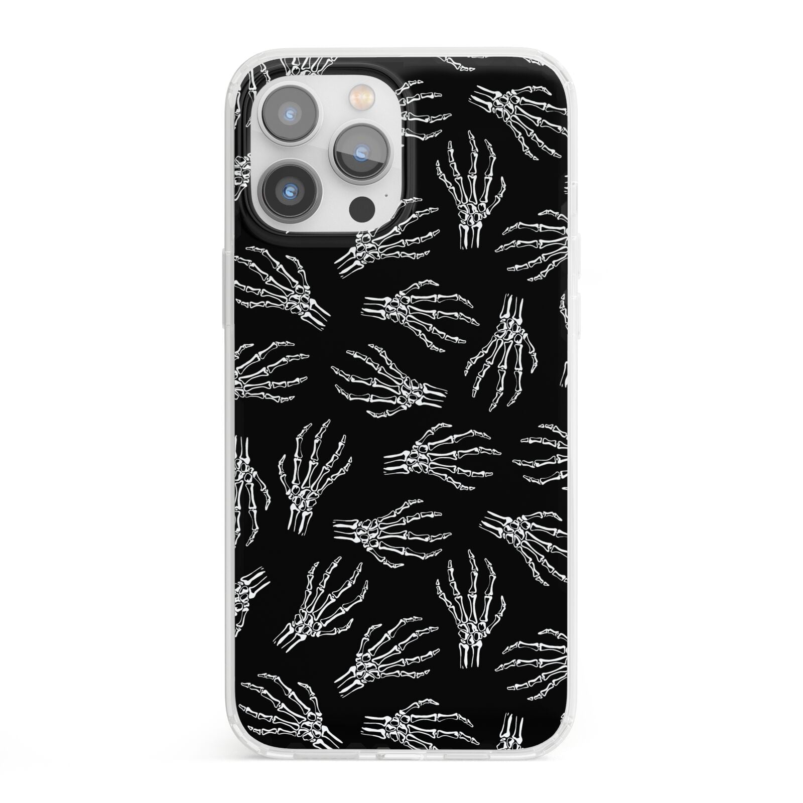 Skeleton Hands iPhone 13 Pro Max Clear Bumper Case