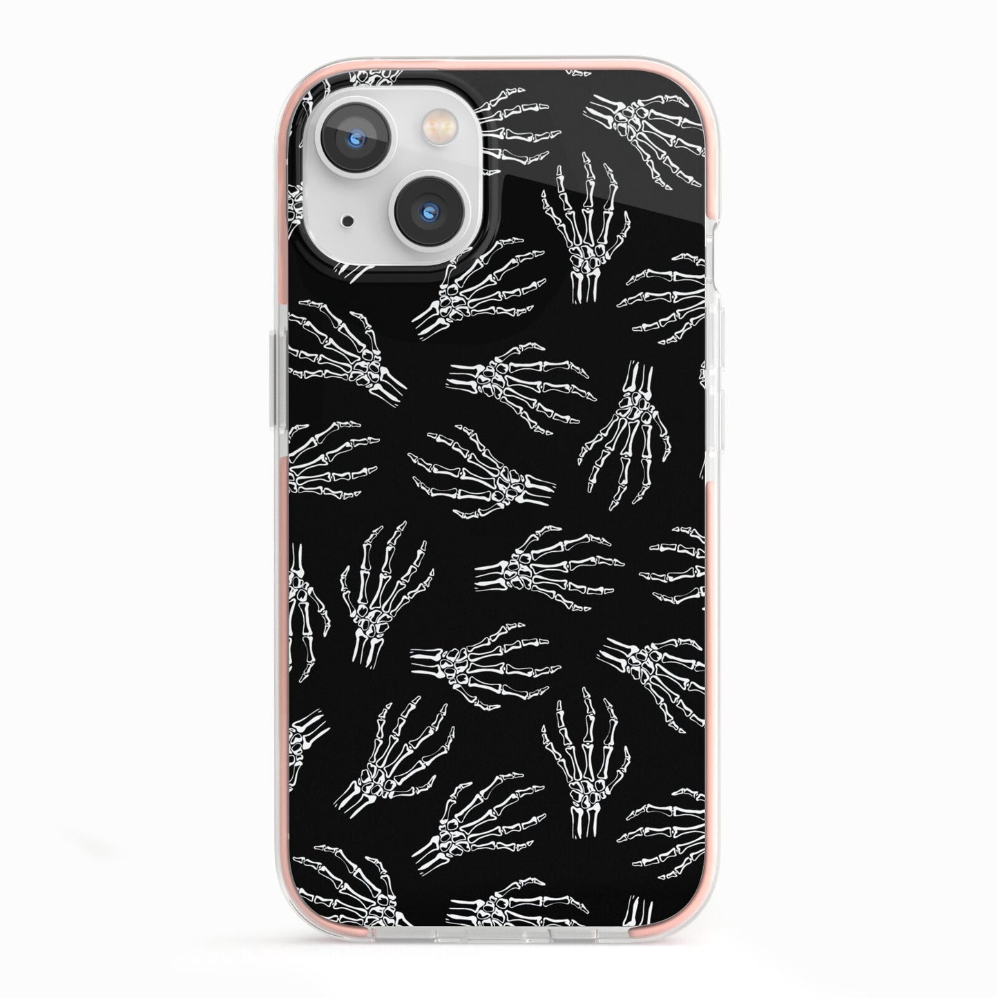 Skeleton Hands iPhone 13 TPU Impact Case with Pink Edges