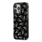 Skeleton Hands iPhone 14 Pro Max Black Impact Case Side Angle on Silver phone