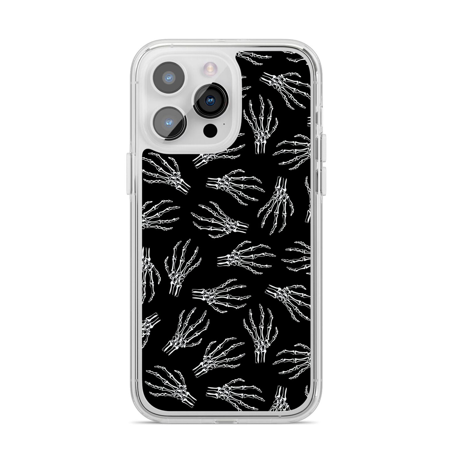 Skeleton Hands iPhone 14 Pro Max Clear Tough Case Silver