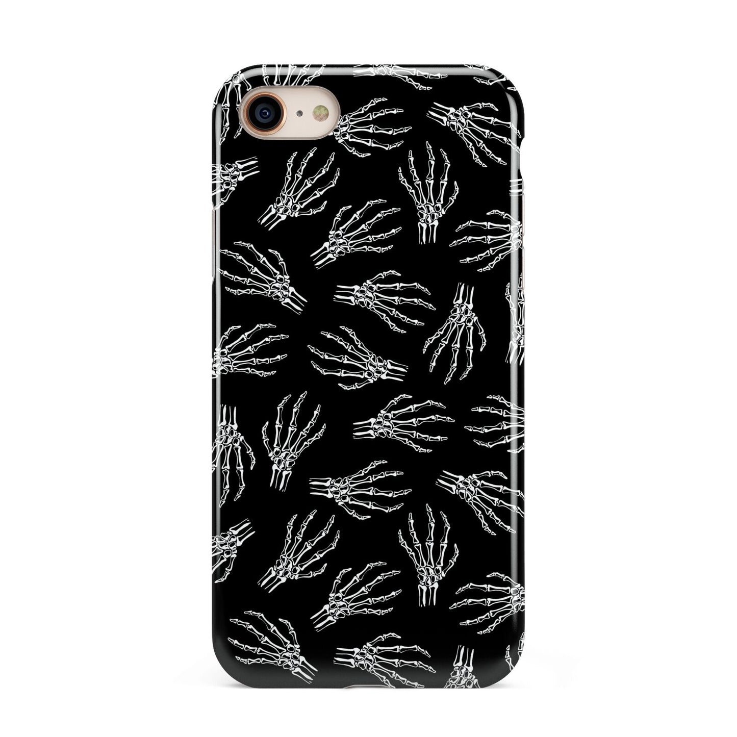 Skeleton Hands iPhone 8 3D Tough Case on Gold Phone