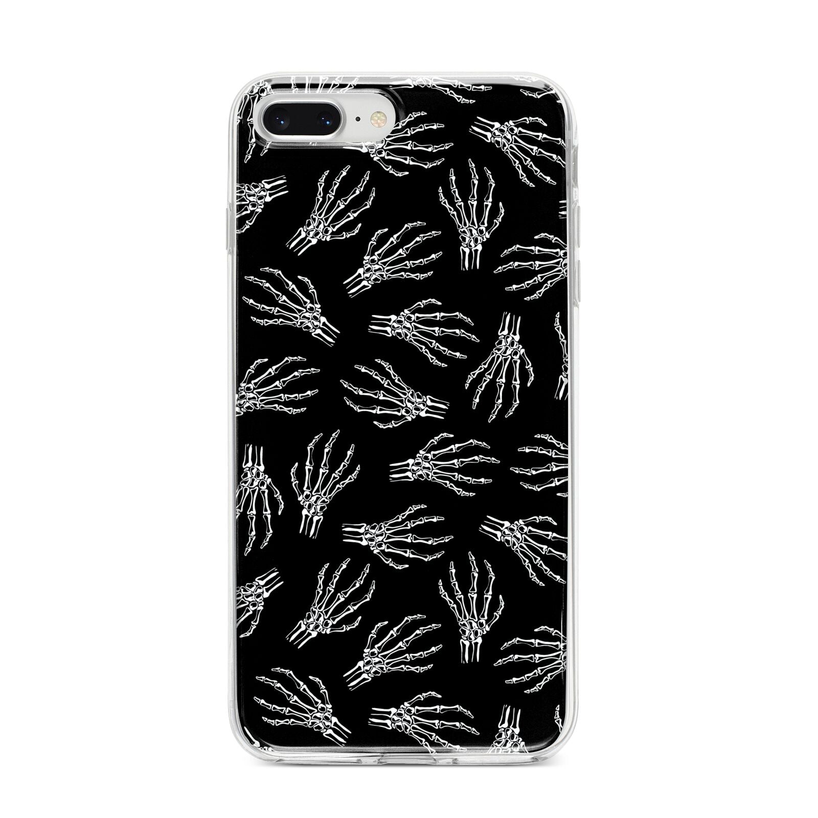 Skeleton Hands iPhone 8 Plus Bumper Case on Silver iPhone