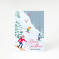 Ski Scene with Name A5 Greetings Card