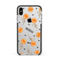 Skull Lollipops Custom Halloween Apple iPhone Xs Max Impact Case Black Edge on Silver Phone
