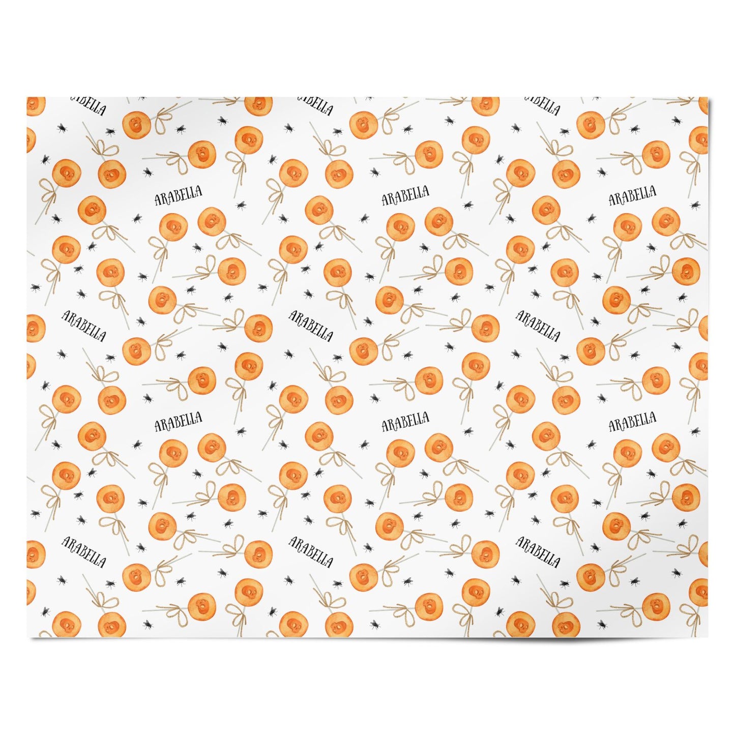 Skull Lollipops Custom Halloween Personalised Wrapping Paper Alternative