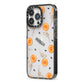 Skull Lollipops Custom Halloween iPhone 13 Pro Black Impact Case Side Angle on Silver phone