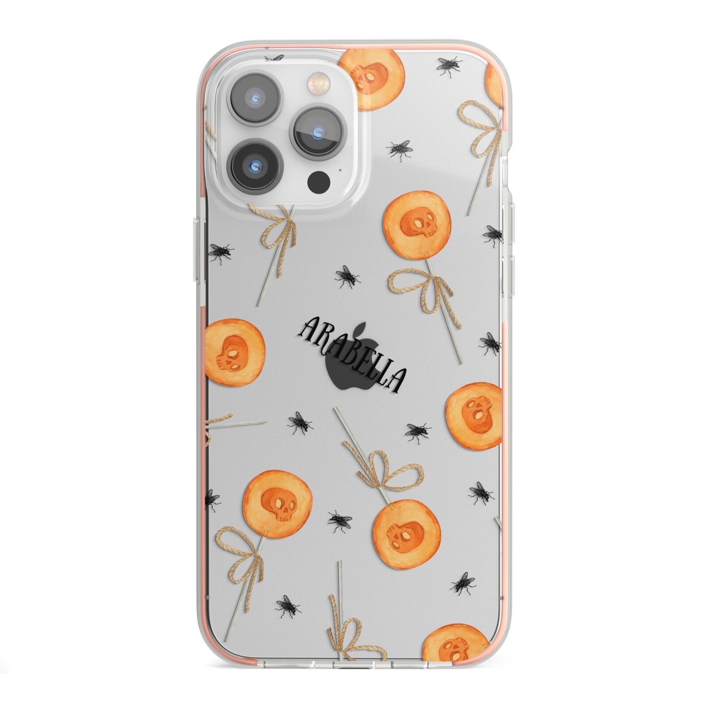 Skull Lollipops Custom Halloween iPhone 13 Pro Max TPU Impact Case with Pink Edges