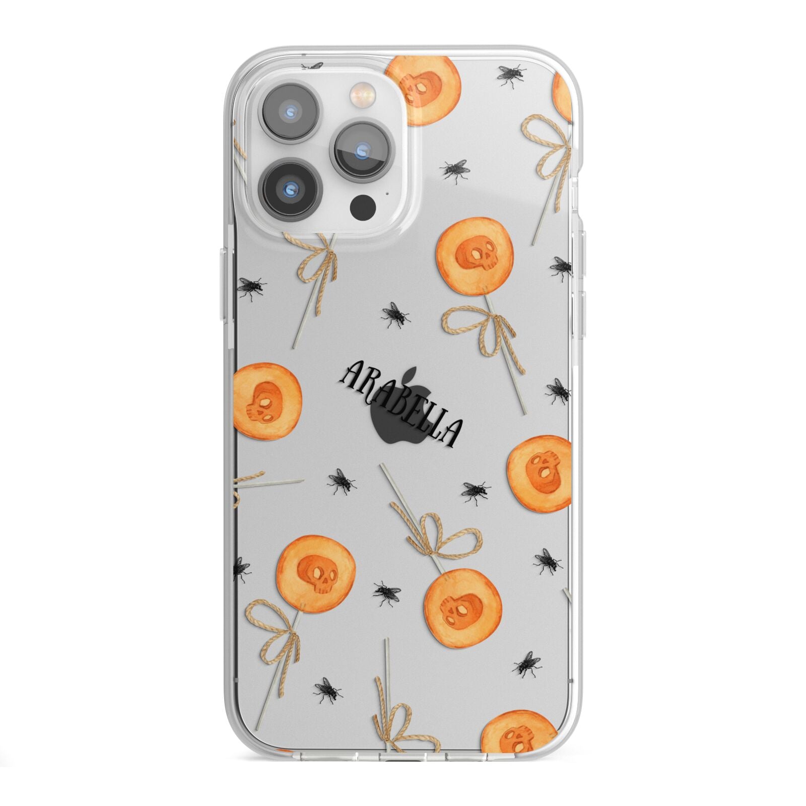 Skull Lollipops Custom Halloween iPhone 13 Pro Max TPU Impact Case with White Edges