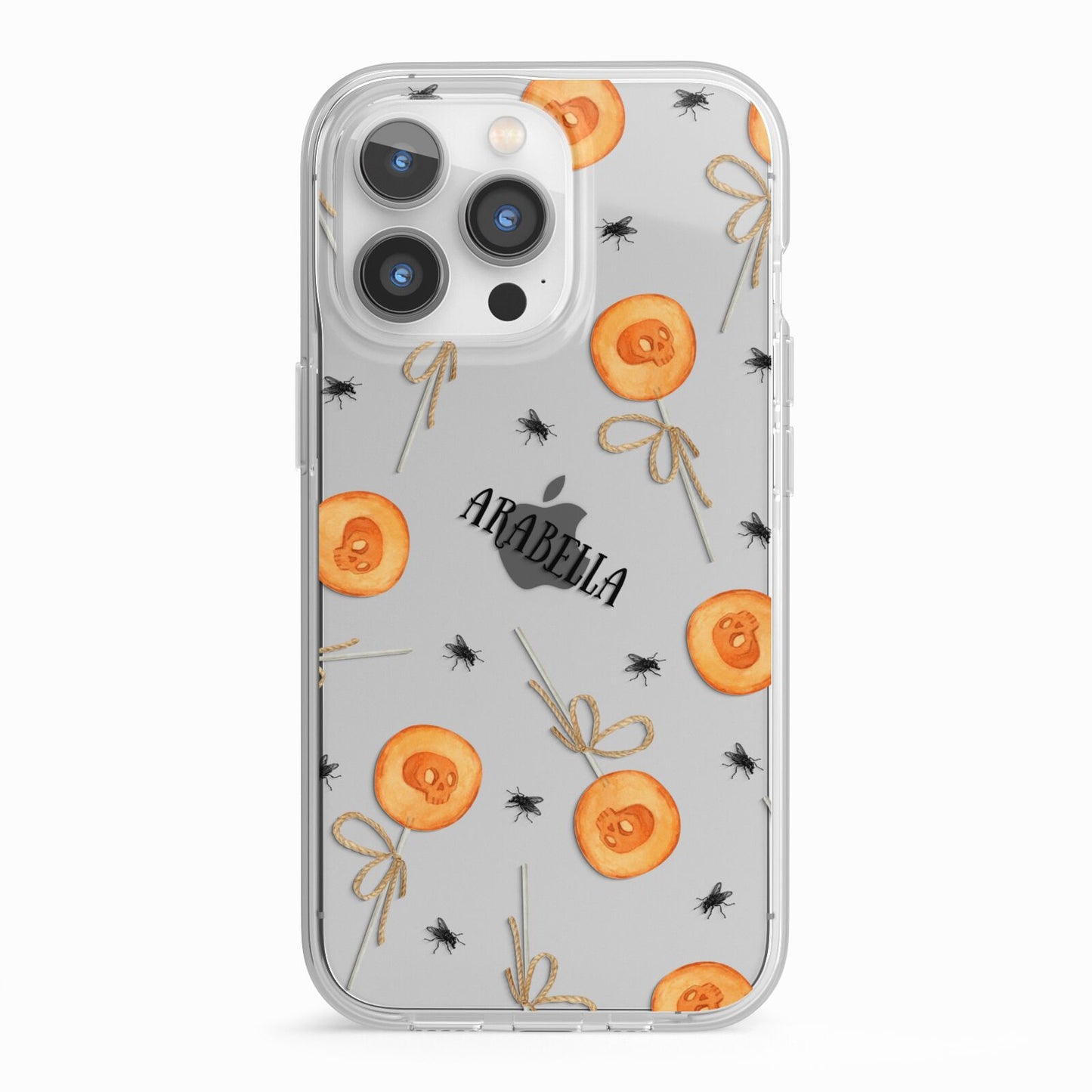 Skull Lollipops Custom Halloween iPhone 13 Pro TPU Impact Case with White Edges