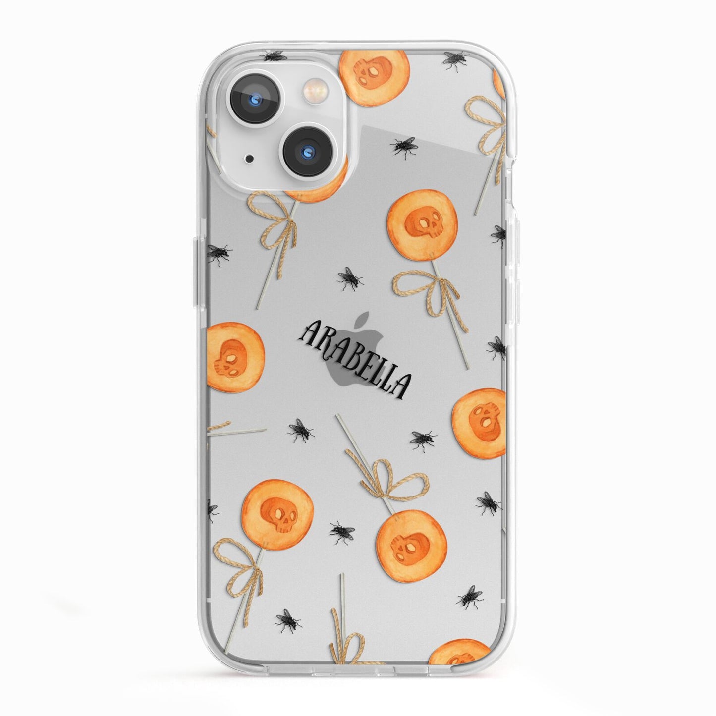 Skull Lollipops Custom Halloween iPhone 13 TPU Impact Case with White Edges