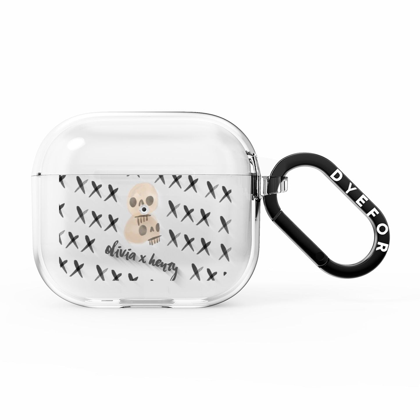 Skulls and Kisses Personalised AirPods Clear Case 3rd Gen
