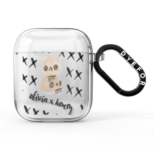 Skulls and Kisses Personalised AirPods Clear Case
