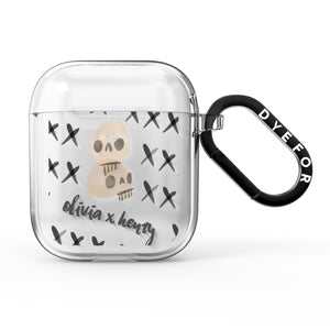 Skulls and Kisses Personalised AirPods Case