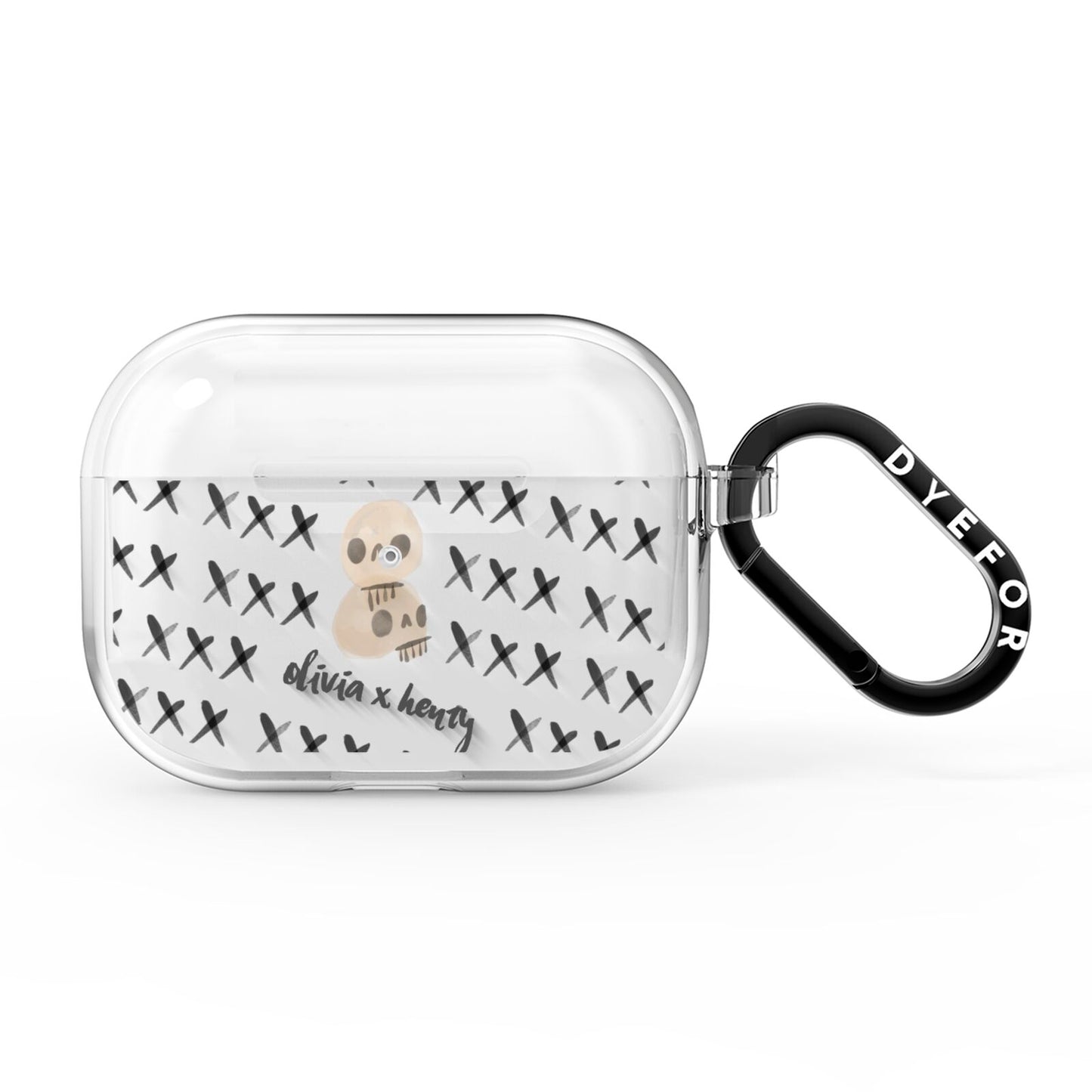 Skulls and Kisses Personalised AirPods Pro Clear Case