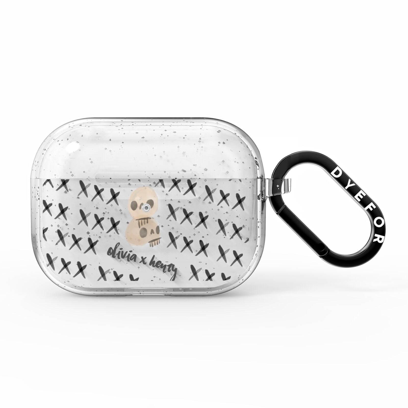 Skulls and Kisses Personalised AirPods Pro Glitter Case