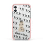 Skulls and Kisses Personalised Apple iPhone 11 in White with Pink Impact Case