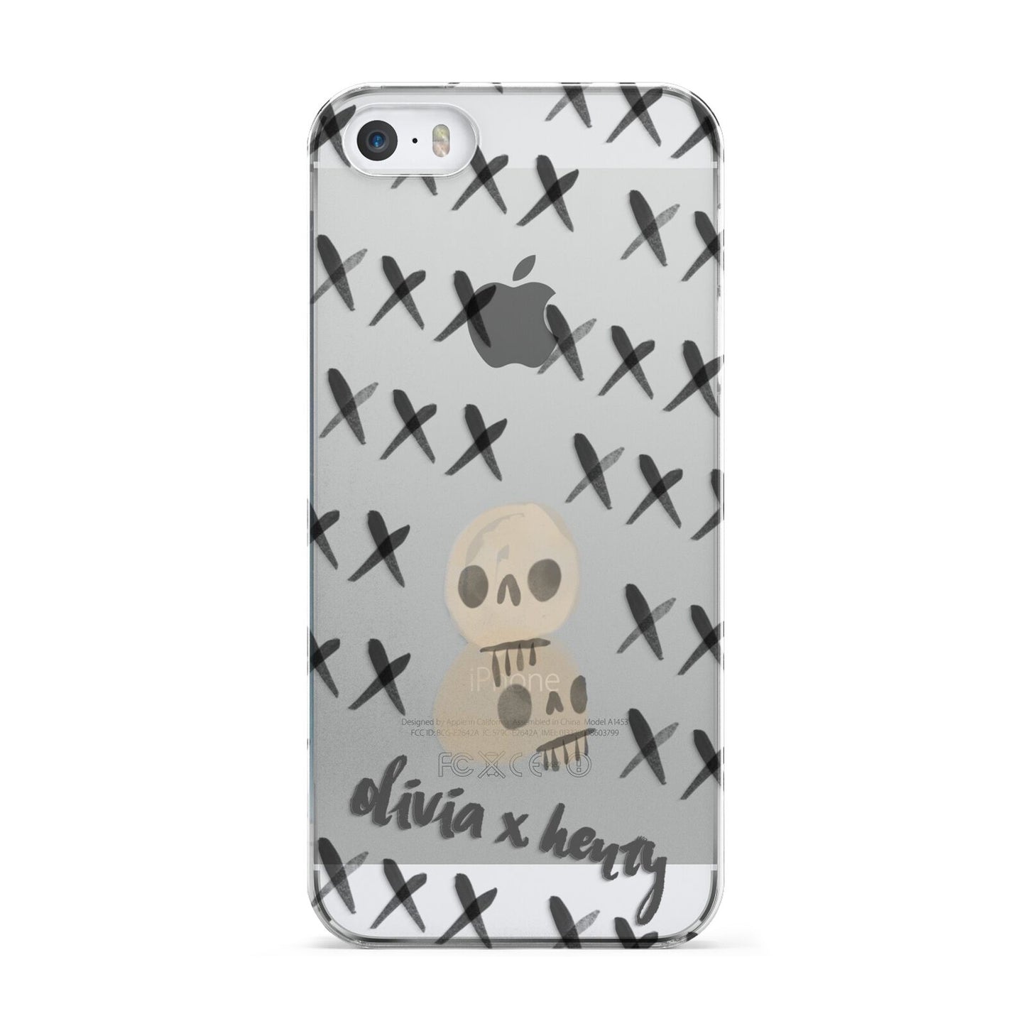 Skulls and Kisses Personalised Apple iPhone 5 Case