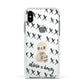 Skulls and Kisses Personalised Apple iPhone Xs Impact Case White Edge on Silver Phone