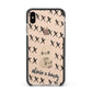 Skulls and Kisses Personalised Apple iPhone Xs Max Impact Case Black Edge on Gold Phone