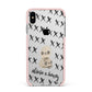 Skulls and Kisses Personalised Apple iPhone Xs Max Impact Case Pink Edge on Silver Phone
