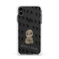 Skulls and Kisses Personalised Apple iPhone Xs Max Impact Case White Edge on Black Phone