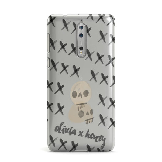 Skulls and Kisses Personalised Nokia Case
