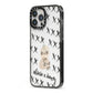 Skulls and Kisses Personalised iPhone 13 Pro Max Black Impact Case Side Angle on Silver phone
