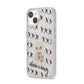 Skulls and Kisses Personalised iPhone 14 Glitter Tough Case Starlight Angled Image