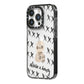 Skulls and Kisses Personalised iPhone 14 Pro Black Impact Case Side Angle on Silver phone